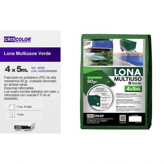 LONA MULTIUSO 4X5M VERDE