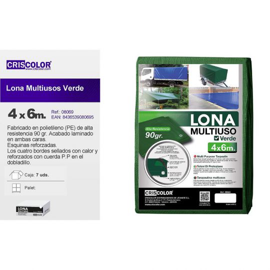 LONA MULTIUSO 4X6M VERDE