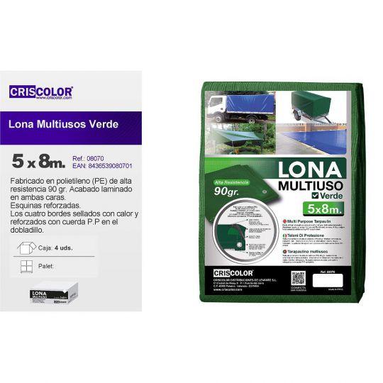 LONA MULTIUSO 5X8M VERDE