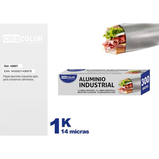 ALUMINIO INDUSTRIAL 30CM X 1KG 14 MICRAS