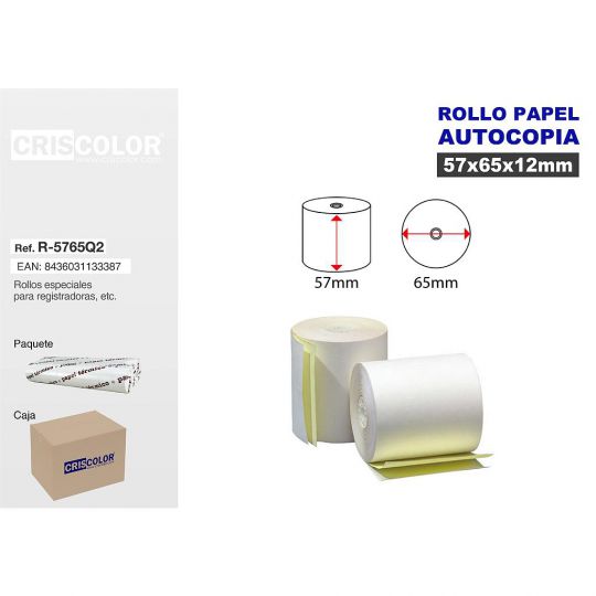 ROLLO PAPEL 57X65 AUTOCOPIA (Pack 10 Und).