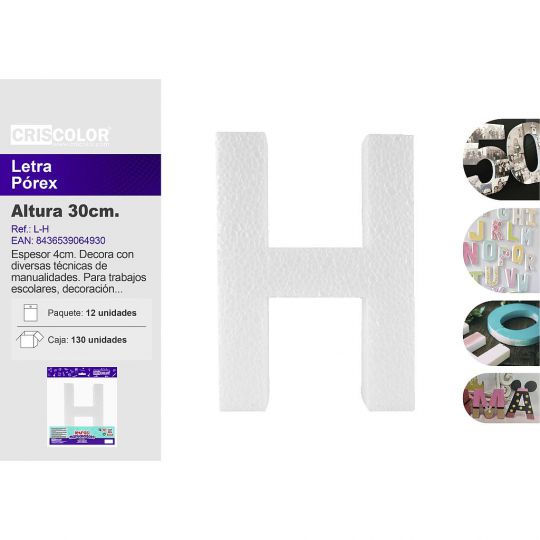 LETRA POREX  "H"  30CM  (Precio Unitario)