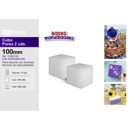 CUBO POREX 100MM  PACK 2UDS.