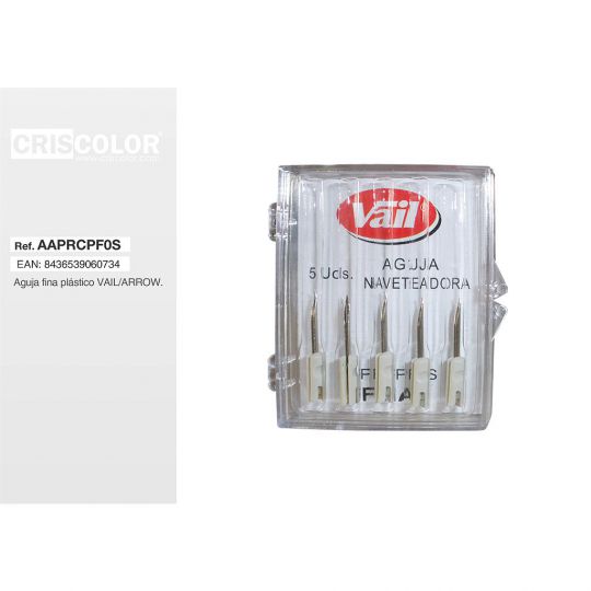 AGUJA CABEZA PLASTICO FINA VAIL/ARROW0.3 (PACK 5 UND)