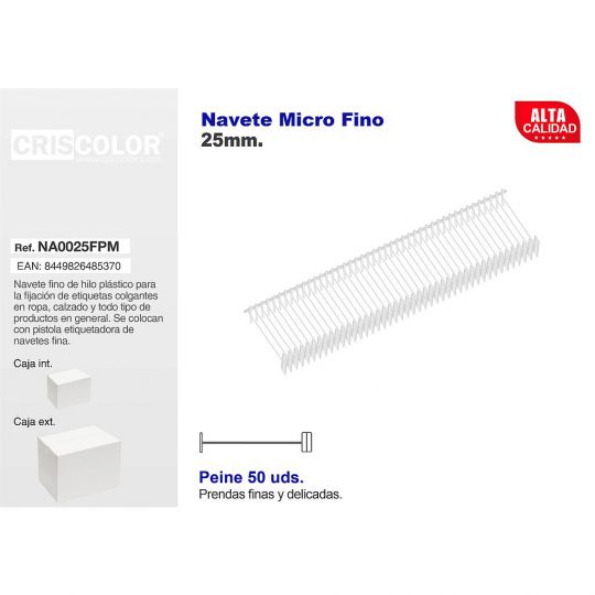 NAVETES 25MM FINO CAJA 5.000UDS.