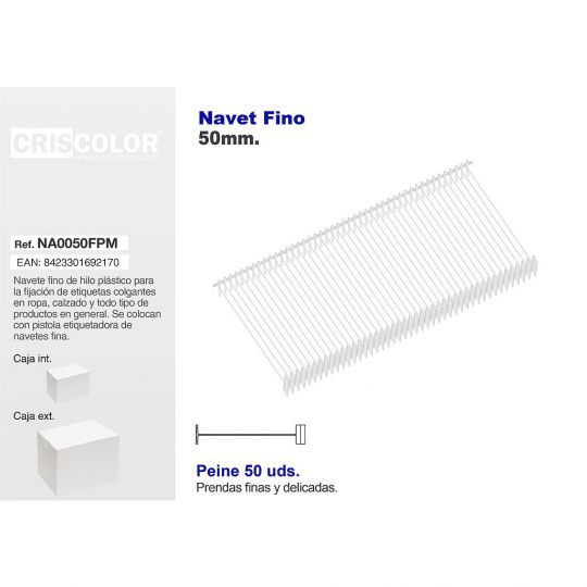 NAVETES 50MM FINO CAJA 5.000UDS.