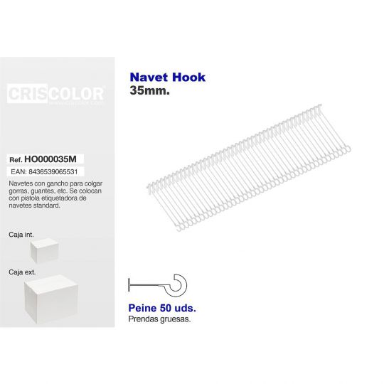 NAVETES 35MM HOOK CAJA 5.000UDS.