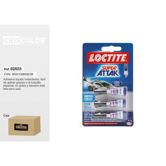 LOCTITE SUPER ATTAK  3 Tubos de 1G