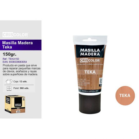 BRICO MASILLA MADERA TEKA 150G (Caja de 12Und).