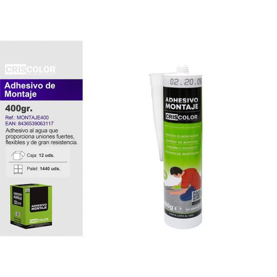 ADHESIVO DE MONTAJE 400G (Caja de 12Und).