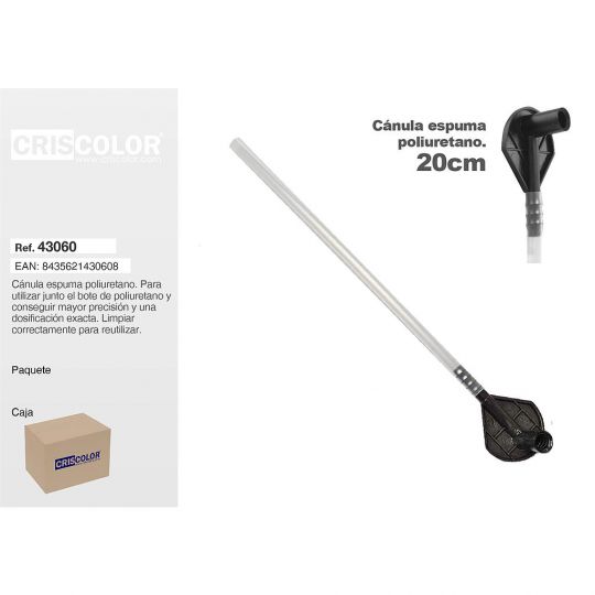 CANULA DE ESPUMA POLIURETANO 20CM GRANEL (Caja de 12Und).