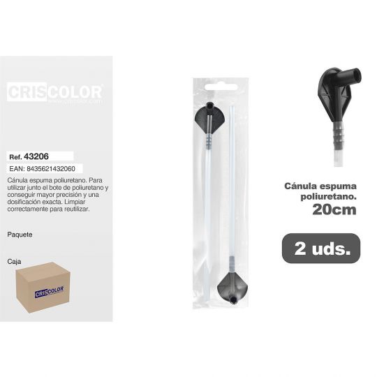 CANULA DE ESPUMA POLIURETANO 20CM PACK 2 UDS