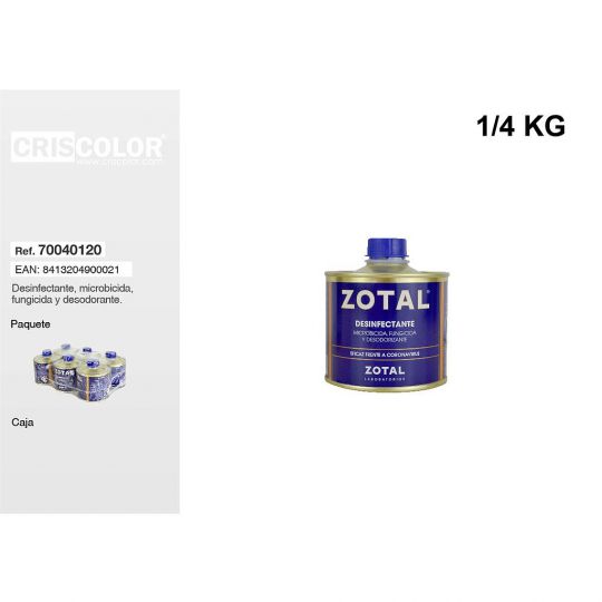 ZOTAL XXI DESINFECTANTE 1/4KG (Precio Unitario)