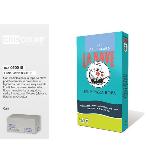 TINTE ROPA AZUL CLARO 1S/20GR Nº3