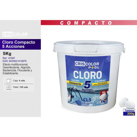 CLORO COMPACTO 5 ACCIONES 5KG