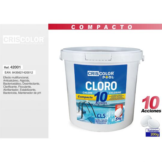 CLORO COMPACTO 10 ACCIONES 5KG