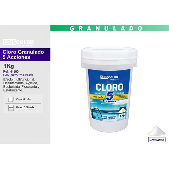 CLORO GRANULADO 5 ACCIONES 1KG