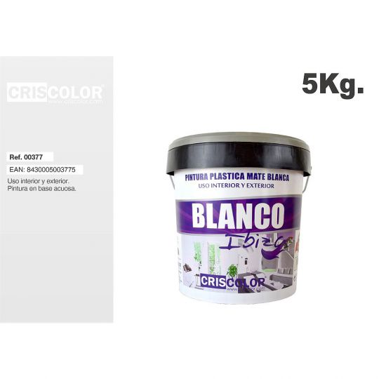 PINTURA PLASTICA BLANCO IBIZA INT/EXT 5KG