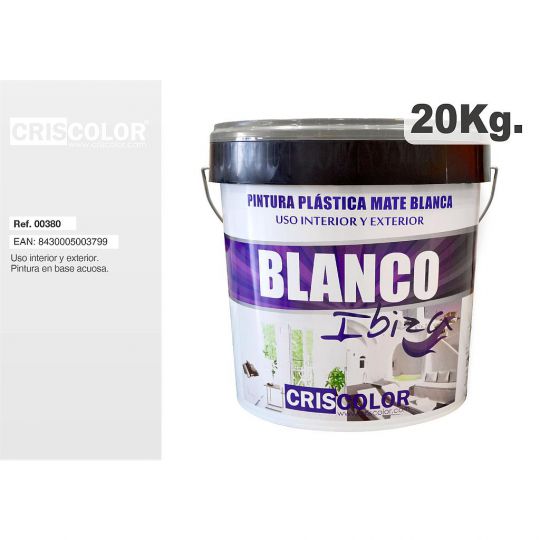 PINTURA PLASTICA BLANCO IBIZA INT/EXT 20KG