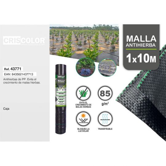 MALLA ANTI HIERBAS 1X10M NEGRA