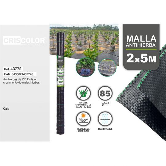 MALLA ANTI HIERBAS 2X5M NEGRA