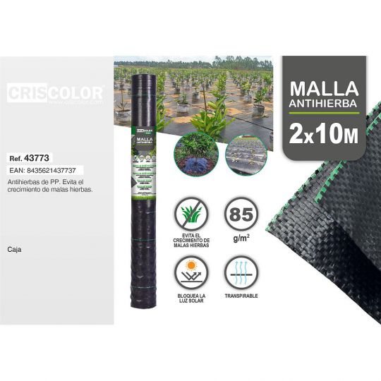 MALLA ANTI HIERBAS 2X10M NEGRA