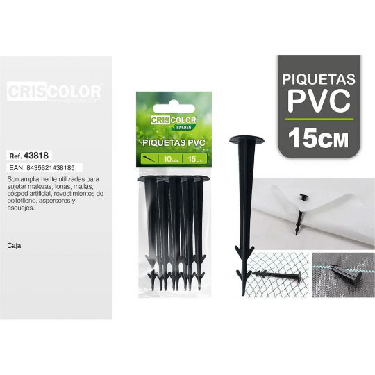 PIQUETAS PVC 15CM  (Paquete 10 Und.)