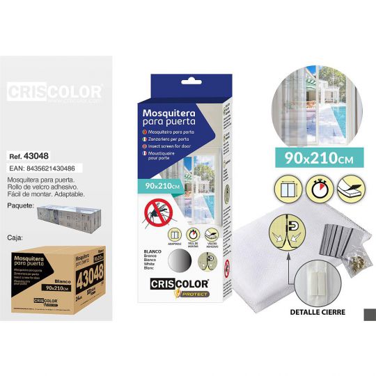 MOSQUITERA PUERTA 90X210CM BLANCA