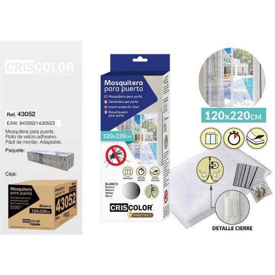 MOSQUITERA PUERTA 120X220CM BLANCA