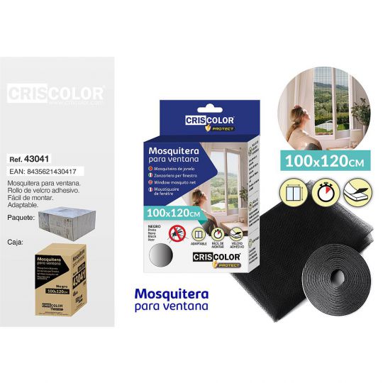 MOSQUITERA VENTANA 100X120CM NEGRA