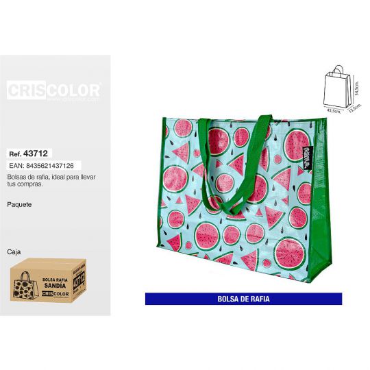 BOLSA DE RAFIA 34,5+13,5x45,5 SANDIA (Precio Unitario)