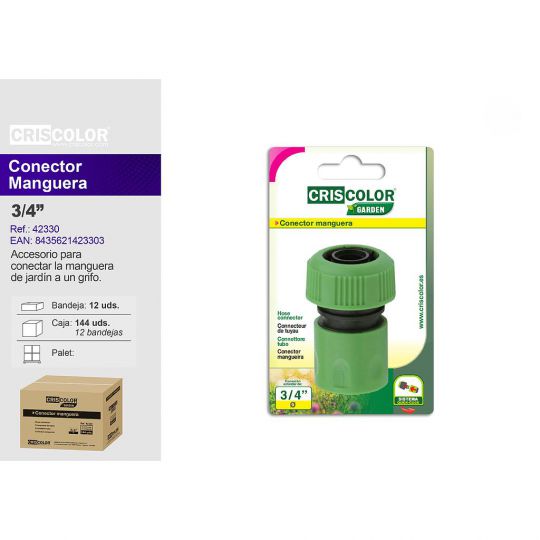 CONECTOR DE MANGUERA 3/4"