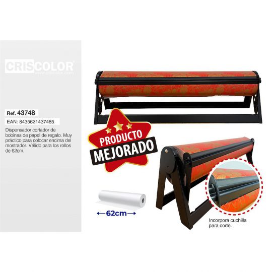 DISPENSADOR/CORTADOR BOBINA PAPEL 62CM