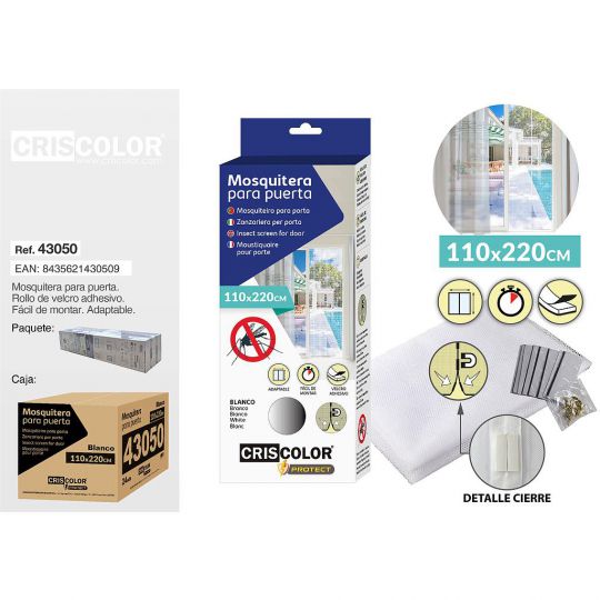 MOSQUITERA PUERTA 110X220CM BLANCA