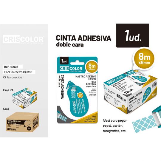 CINTA ADHESIVA 6MMX8M