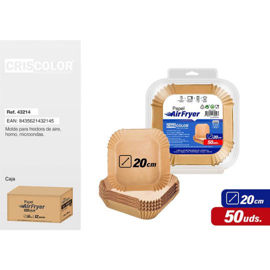 PAPEL FREIDORA AIRE 20CM CUADRADO 50UDS.