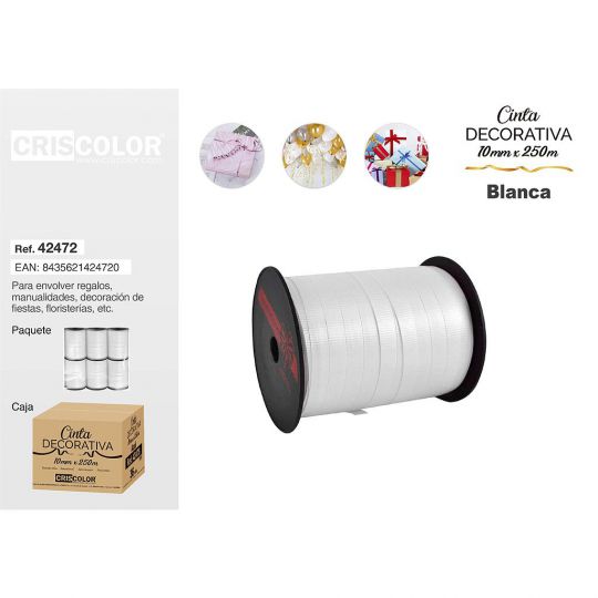 CINTA DECORATIVA 10MMX250M BLANCA