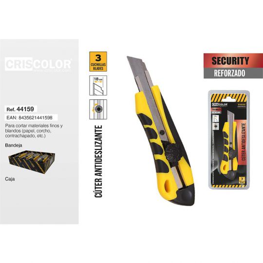 CUTER DELUXE REFORZADO SECURITY ANTIDESLIZANTE 18MM