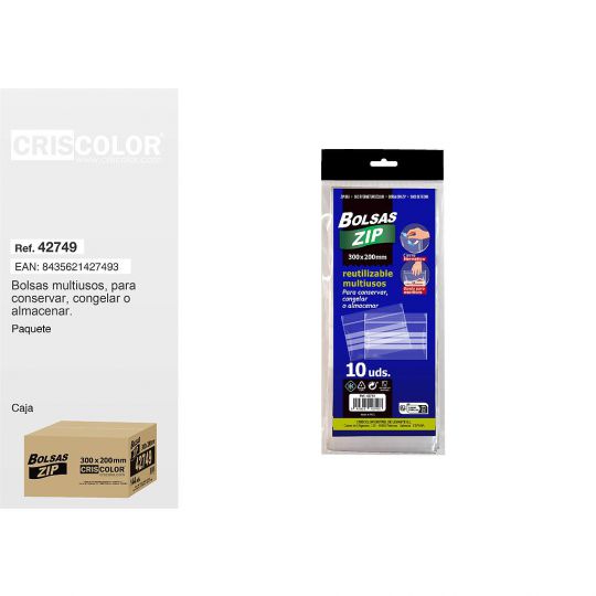 BOLSA ZIP 10UDS 300X200MM