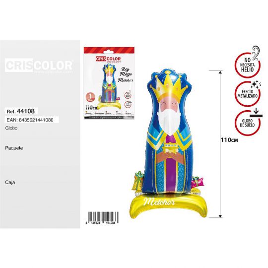 GLOBO REY MAGO MELCHOR 110CM