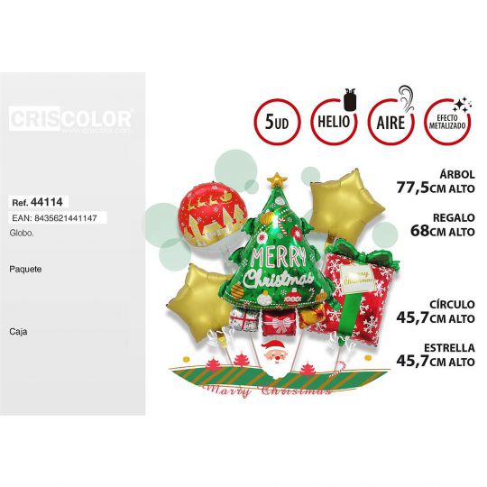 SET GLOBOS ARBOL 5UDS