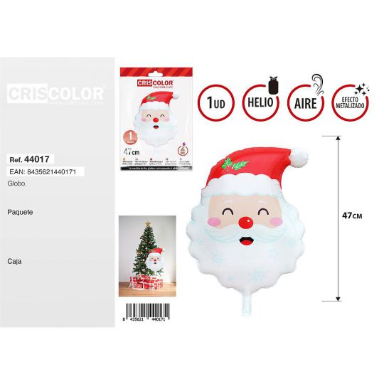 GLOBO CARA PAPA NOEL 47CM