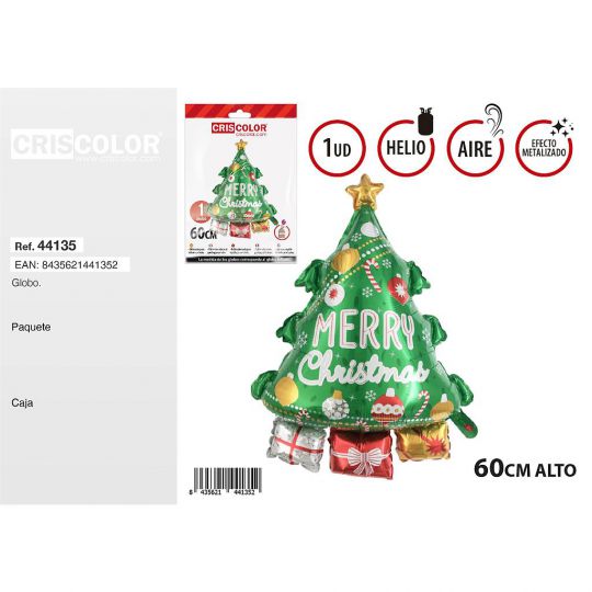 GLOBO ARBOL Y REGALOS 60CM