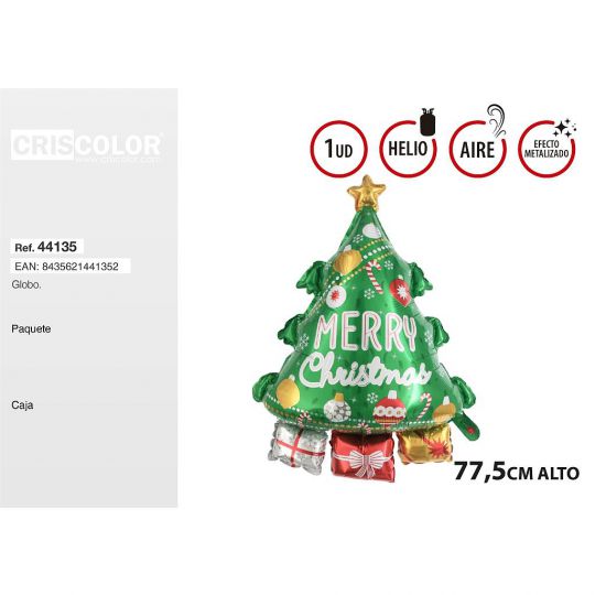 GLOBO ARBOL Y REGALOS 77,5CM
