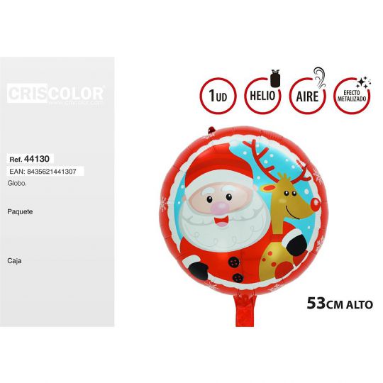 GLOBO REDONDO PAPA NOEL 53CM