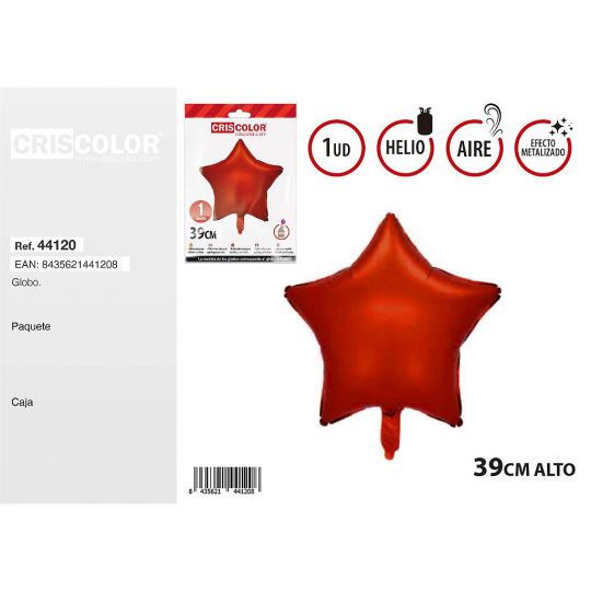 GLOBO ESTRELLA ROJO 39CM