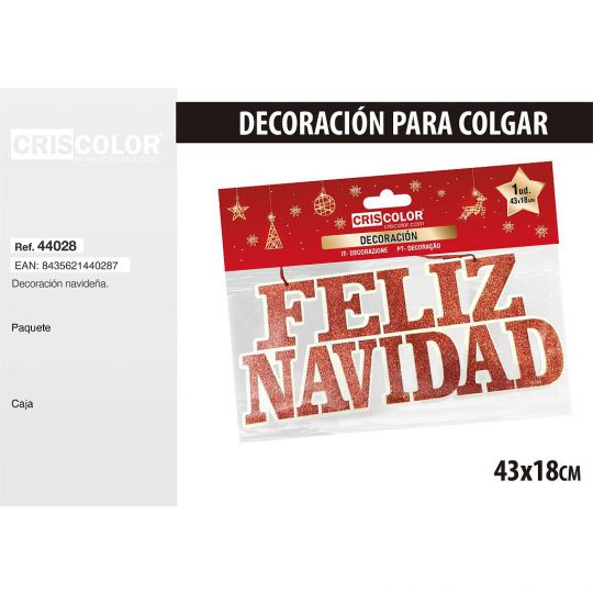 DECORACION LETRAS PARA COLGAR FELIZ NAVIDAD