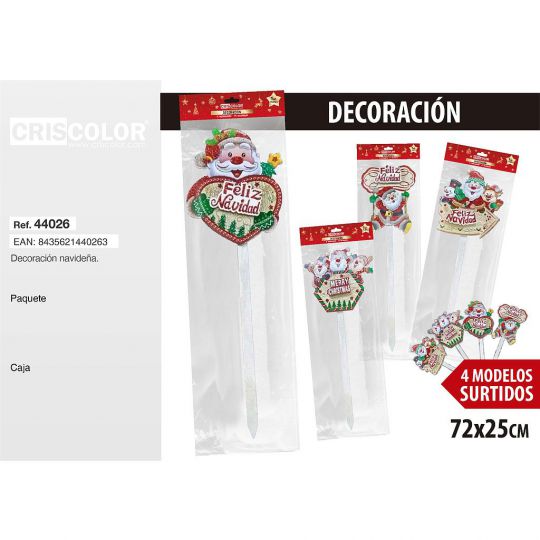 DECORACION NAVIDAD CARTEL SURTIDO 4 UND.