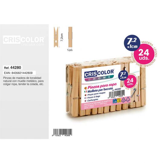 PINZAS ROPA MADERA 7,2CM