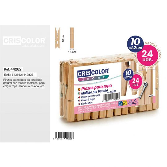 PINZAS ROPA MADERA 10CM